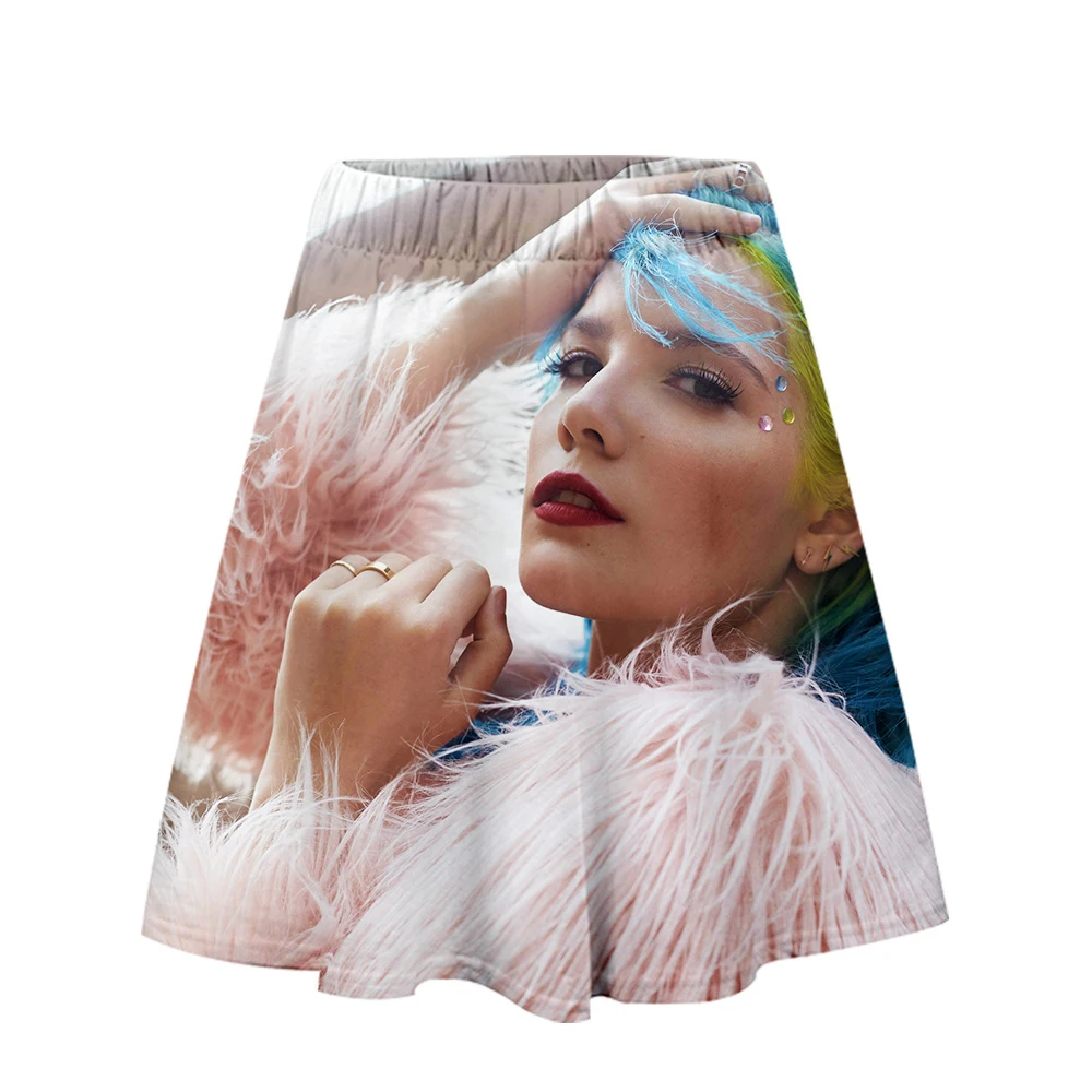 

Женская уличная юбка Halsey, повседневная короткая юбка в стиле хип-хоп с 3D принтом, летняя одежда, 2019