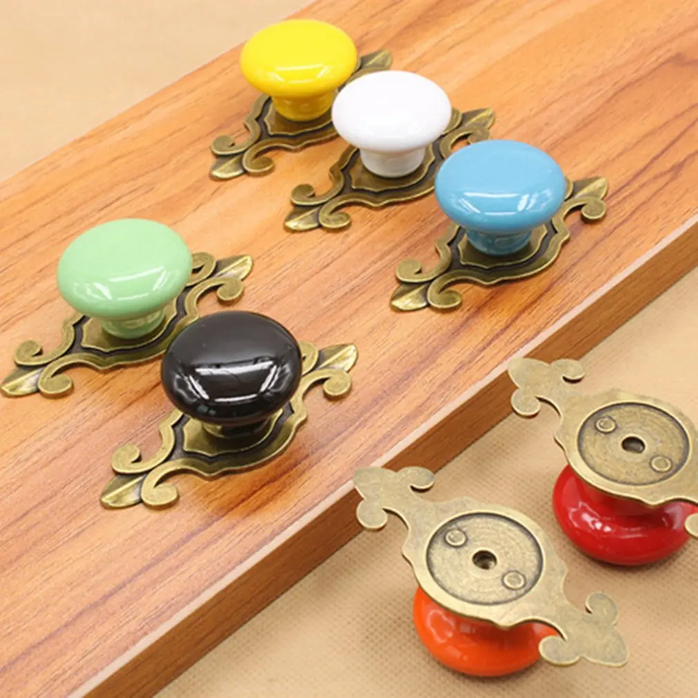 Новая мода винтажная прокладка из сплава керамические шкаф 1005 ручки одно