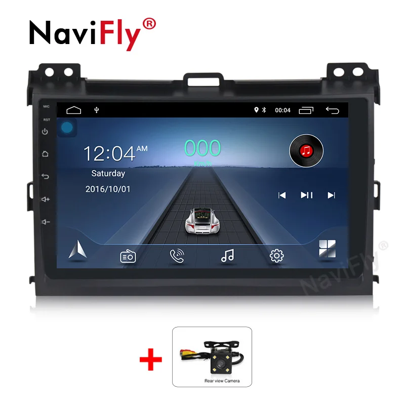 with camrea NaviFly Anroid8.1 4 ядра 32G rom 2G ram Автомобильный мультимедийный плеер для Toyota Prado 120 Land Cruiser 2004-2009 Lexus GX47 Поддержка OBD - Цвет: with camrea