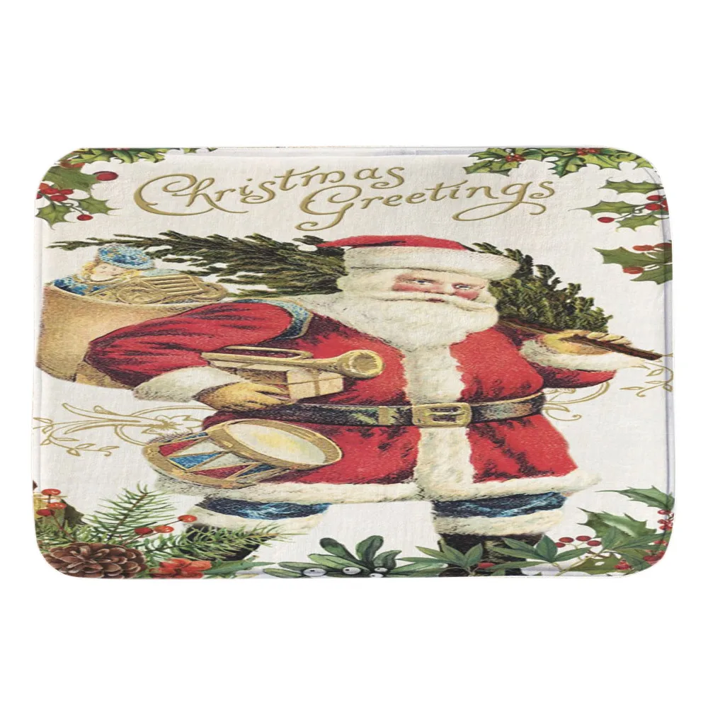 Merry Christmas Придверный коврик Санта-Клаус шаблон письмо пол входная дверь ванной коврик ванна для помещений ковер для дома Nov7