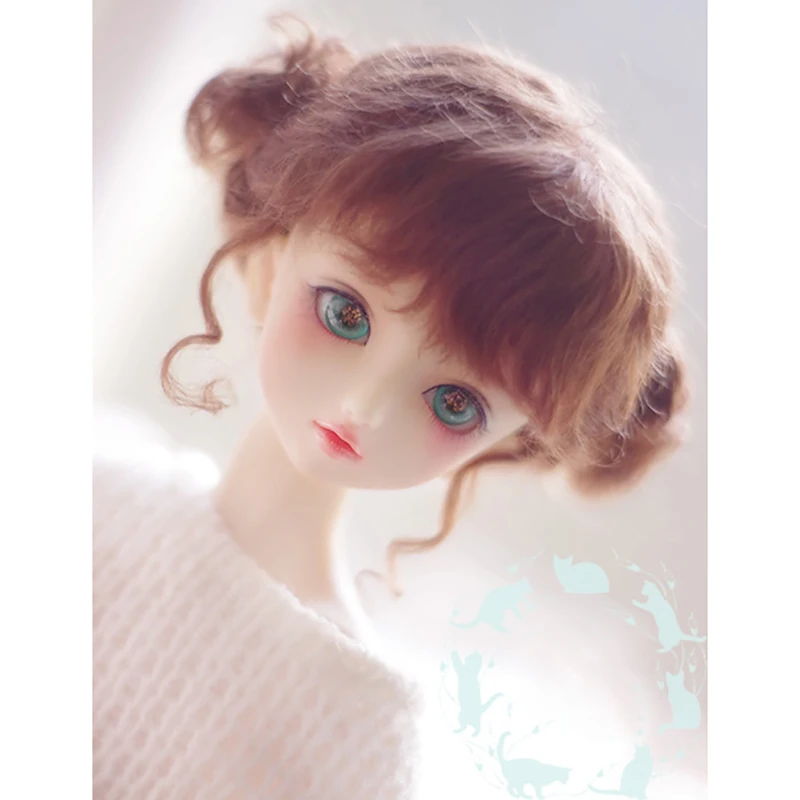 Bybrana BJD кукла парик 1/8 1/6 1/4 гигантская 1/3 мохеровая красно коричневая двойная