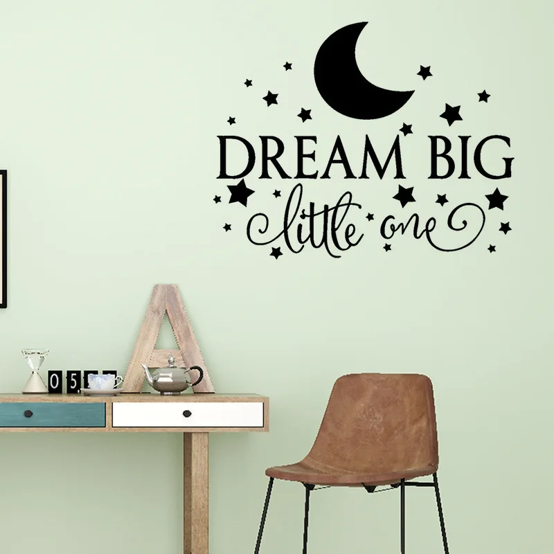 Dream Big Little One DIY Настенная Наклейка для детской комнаты домашний декор наклейки на