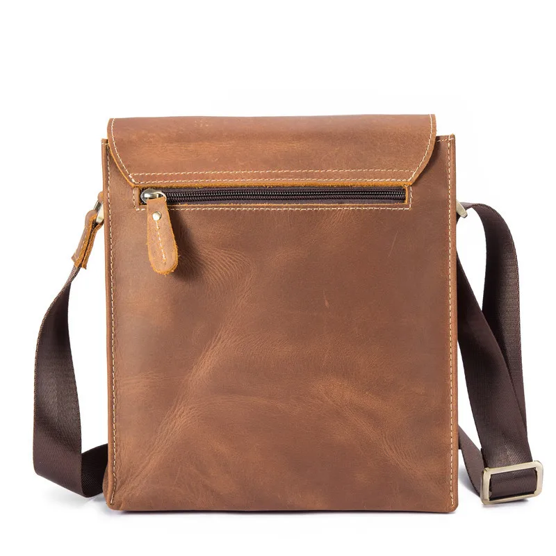 Мужская сумка из натуральной кожи мессенджер для iPad через плечо модная воловьей