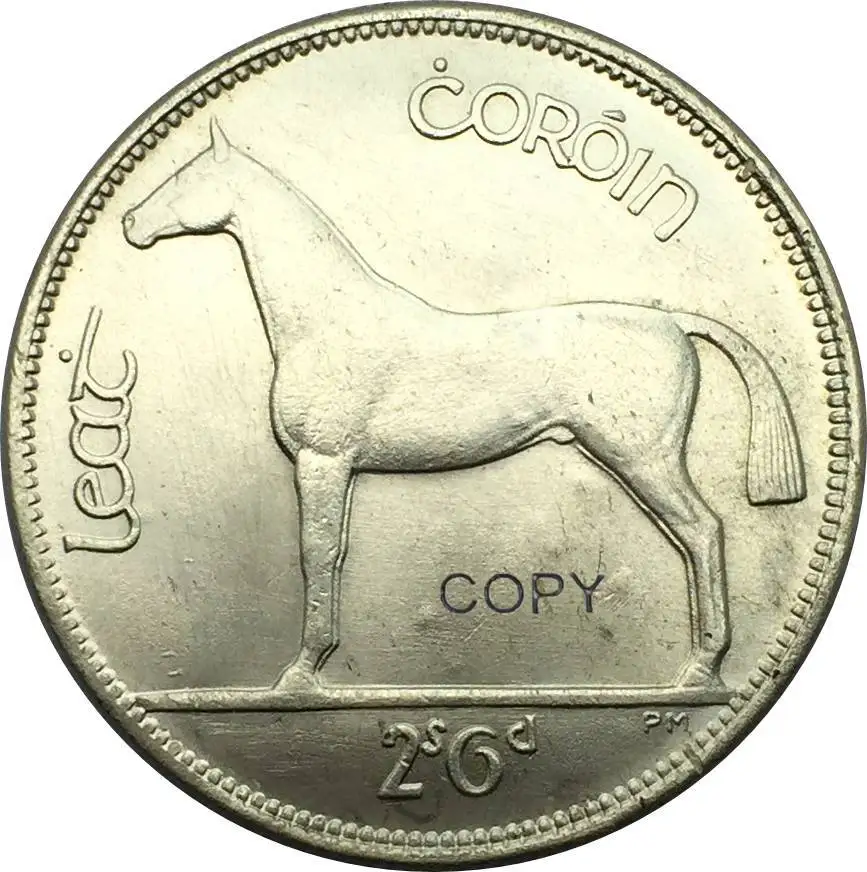Ирландские монеты 1931 года Saorstat Eireann Horse Value Percy Metcalfe 1/2 корона латунная