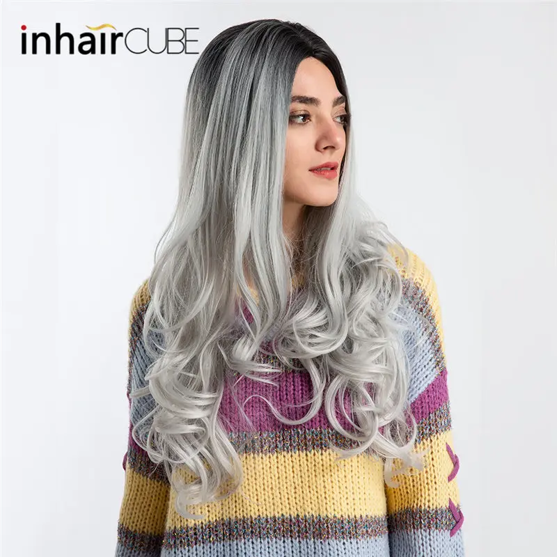 INHAIR CUBE 26 дюймов Женские синтетические парики объемная волна длинные волосы
