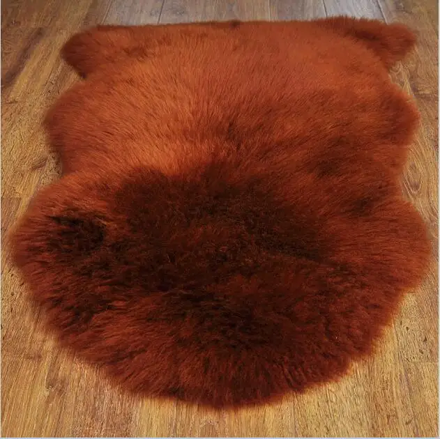 Red Brown 70 см* 100 см из натуральной овечьей кожи Ковры овчины Чехлы для стульев Чехлы для диванов шерсть Ковры Спальня Мех животных Ковры области Ковры теплые натуральная Мех животных Ковры - Цвет: Red Brown