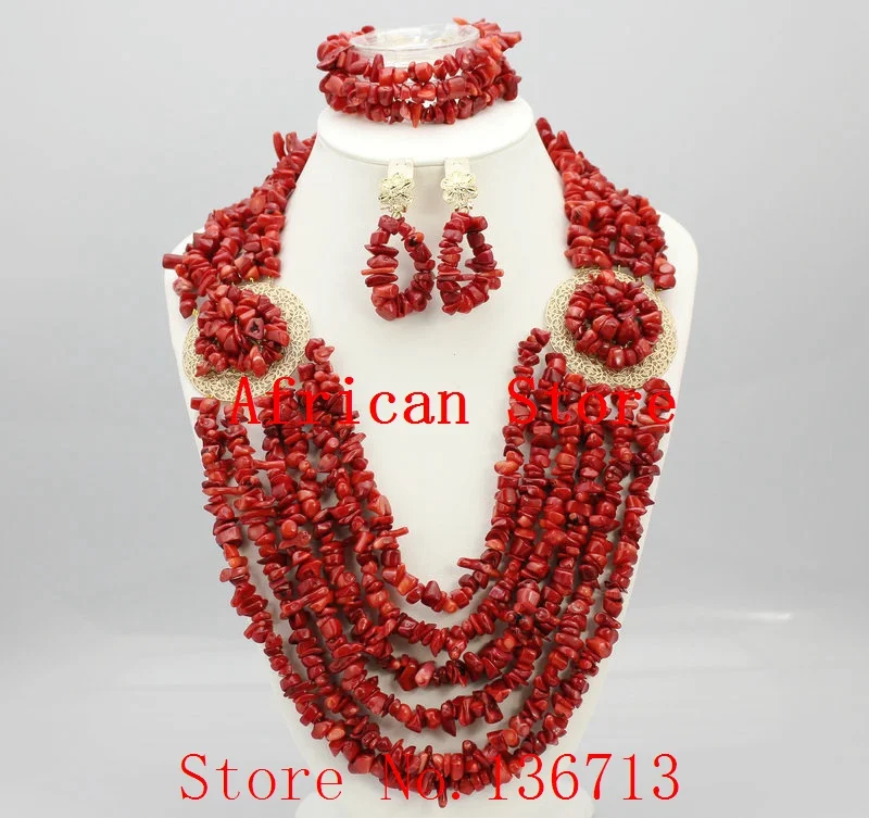 

Free Shipping African Coral Beads Jewelry Set Fashion Bridal Jewelry Set R761