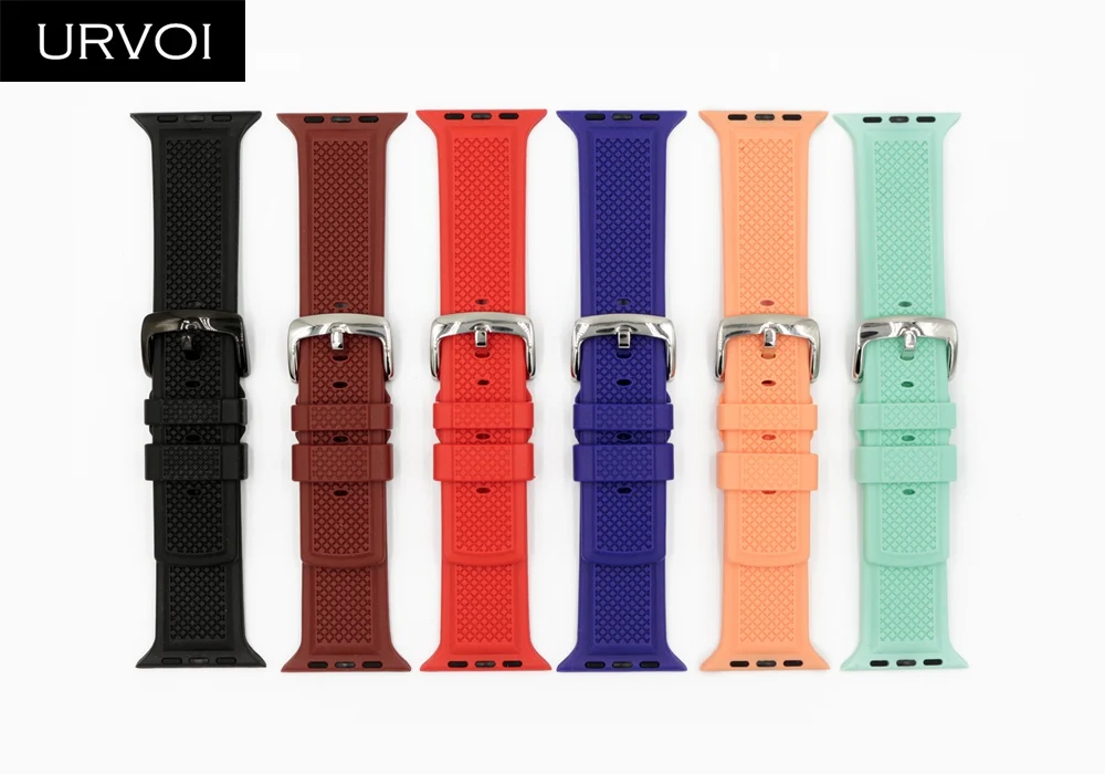 URVOI силиконовый ремешок для Apple Watch series 5 4 3 2 1 спортивных часов iWatch Красочный