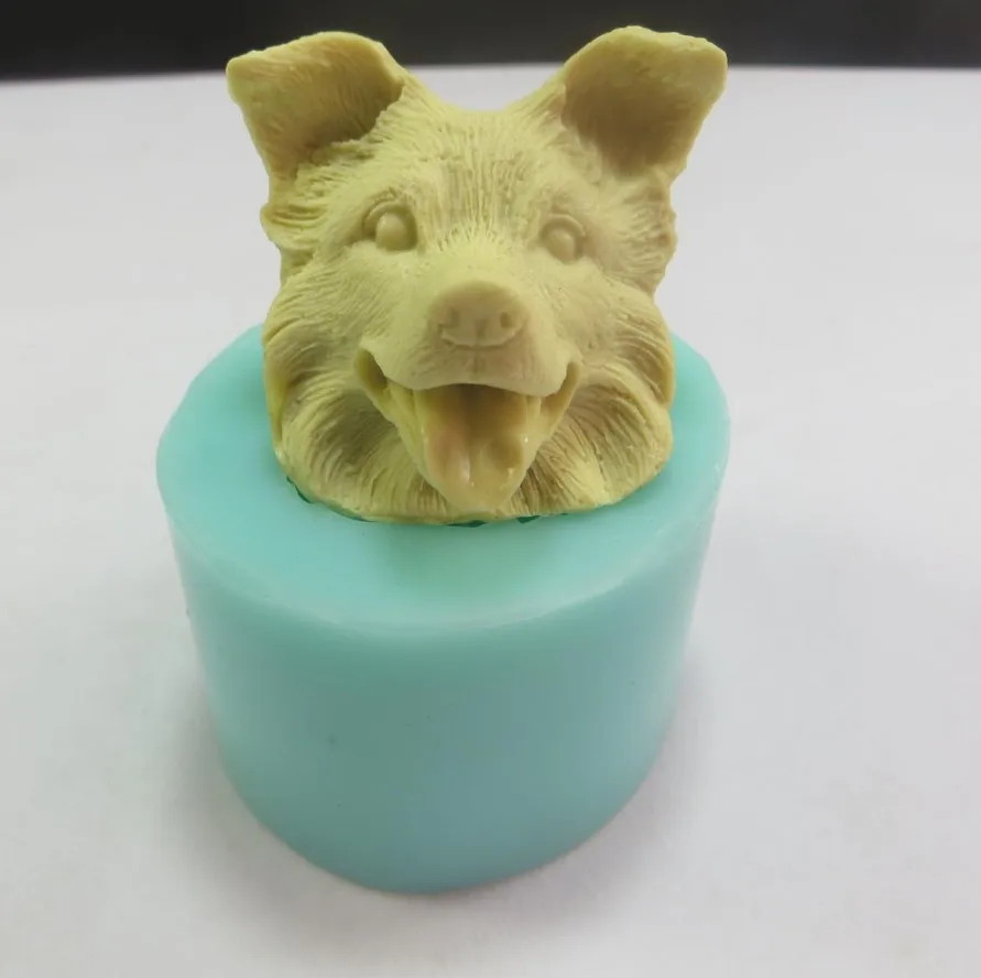 DW0004 силиконовая форма в виде головы собаки для мыла 3D формы ручной работы пищевых
