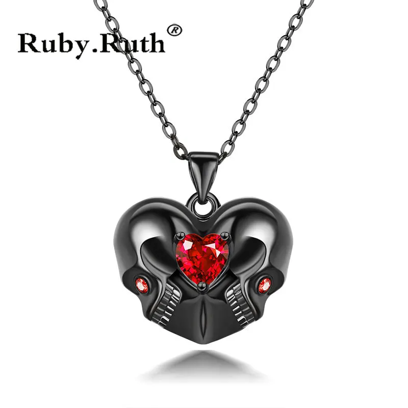 Винтажное ожерелье в стиле панк-рок с черепом и кристаллами эффектное ювелирные