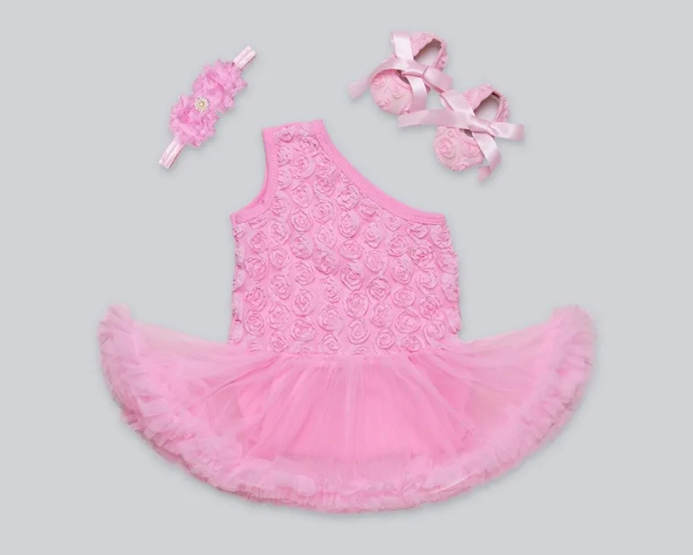Pinkbabi/Детские комбинезоны 3 шт./компл. 4 однотонных цвета Кружевное платье пачка с