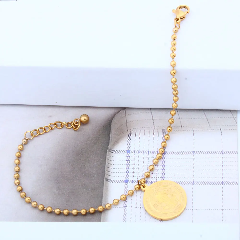 Браслет женский из нержавеющей стали с круглыми бусинами 2019 | Украшения и