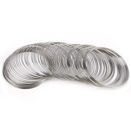 Rhodium 100 петель 0,6 мм Толстая память Бисероплетение стальная проволока для DIY ювелирных изделий браслет креативный ремесленный изготовление - Окраска металла: Rhodium