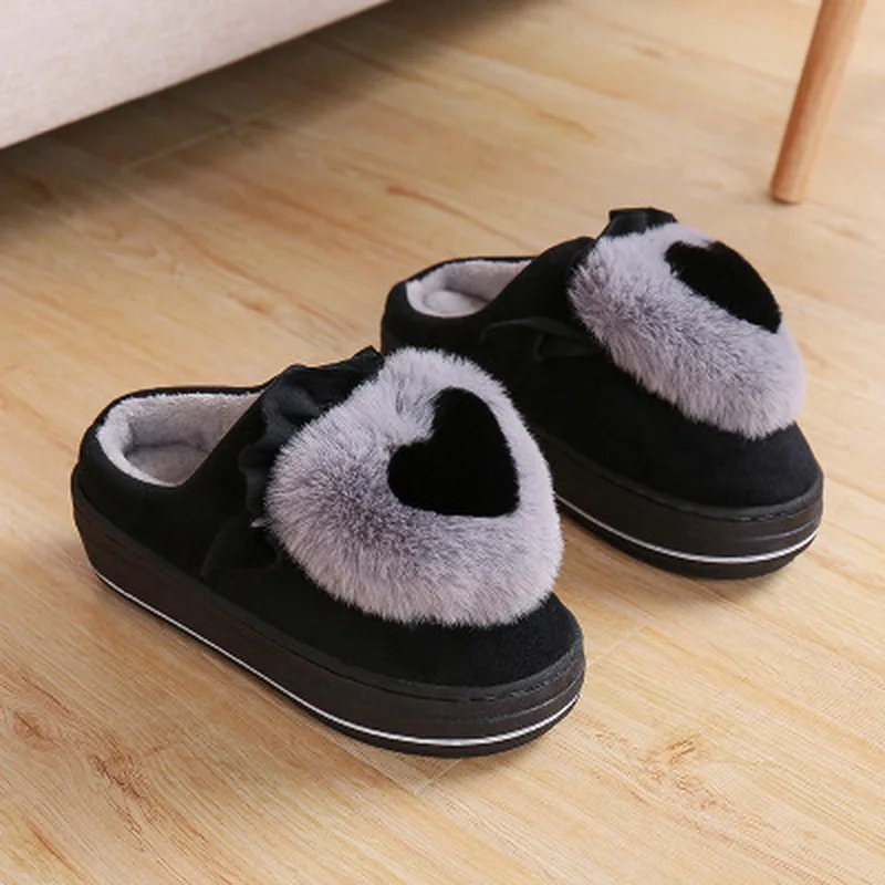 Рождественские тапочки 2018 зимние на высоком каблуке плоской подошве