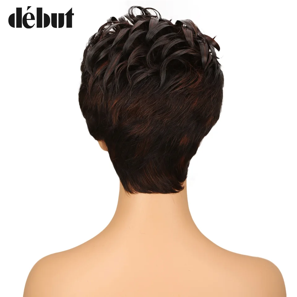 Дебютные бразильские Кудрявые Волнистые волосы remy короткие f1b/99j Омбре цвет Bobo человеческие волосы парики для черных женщин Mohawk машина сделал парики - Цвет волос: F2/33
