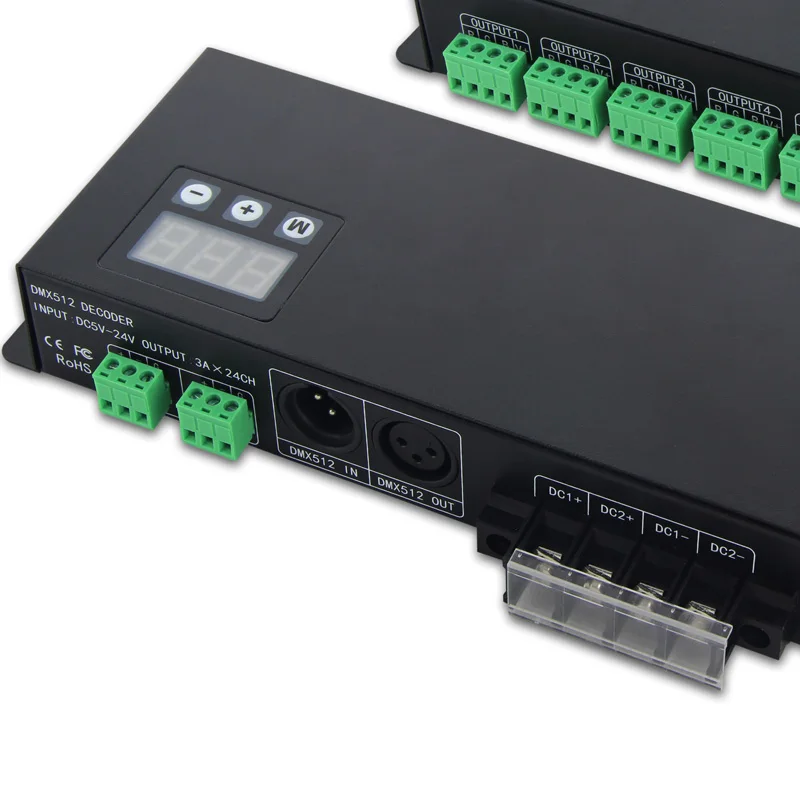 BC-824 DC5V-24V 24 CH DMX512/1990 декодер сигналов driver 3A * 24CH с дисплеем показывает RGB DMX512