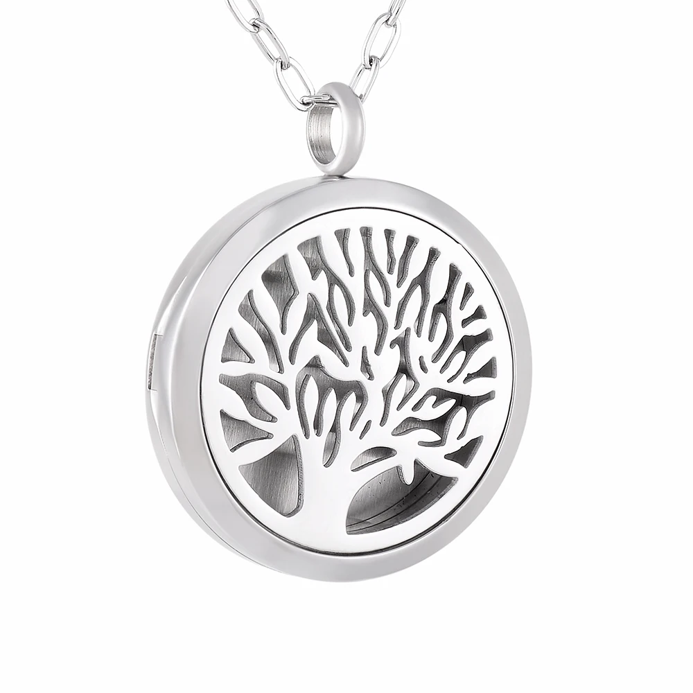 

Free Pads&Chain Different Style Tree Life Perfume Locket for Women Stainless Steel Aromatherapy Essential Oil Diffuser Necklace
