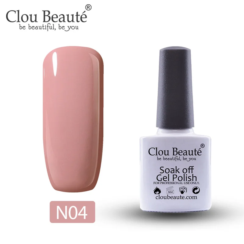 Clou Beaute УФ-гель для ногтей основа и верхнее покрытие лак для ногтей Набор для маникюра геллак Полупостоянный Гибридный праймер гель лак - Цвет: N04