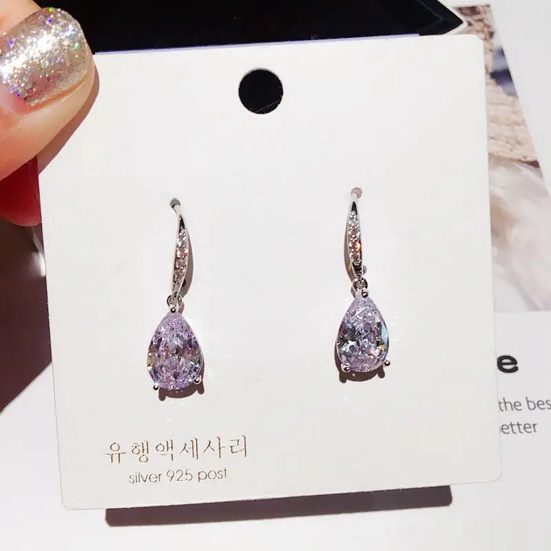 Высококачественные висячие серьги в форме капли воды золотого/серебряного цвета