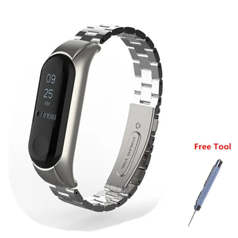 silver Xiaomi mi band 2 Безвинтовой ремешок из нержавеющей стали сменный металлический ремешок браслет для mi band 2 смарт-браслет аксессуары - Цвет: silver
