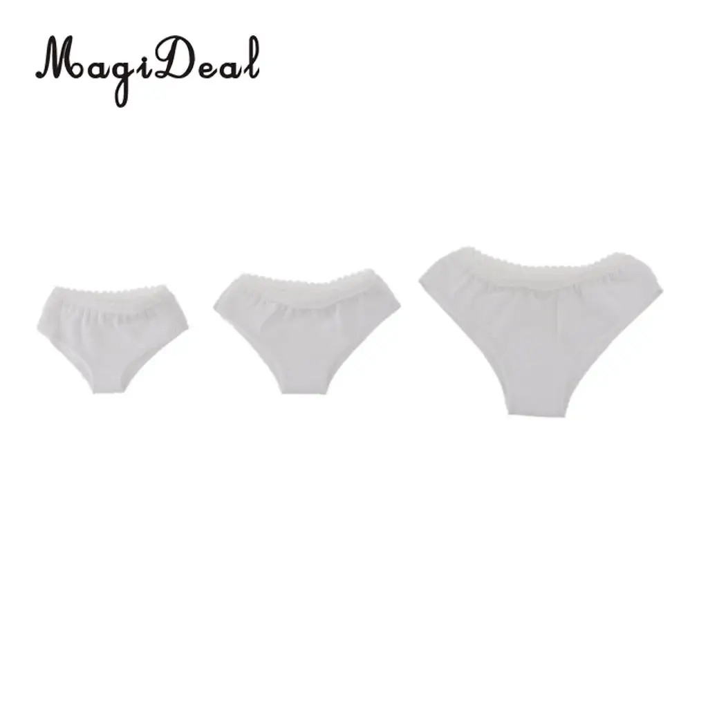 Нижнее белье MagiDeal из хлопка 1/6 однотонные белые трусы для 12 дюймов BJD SD Dollfie