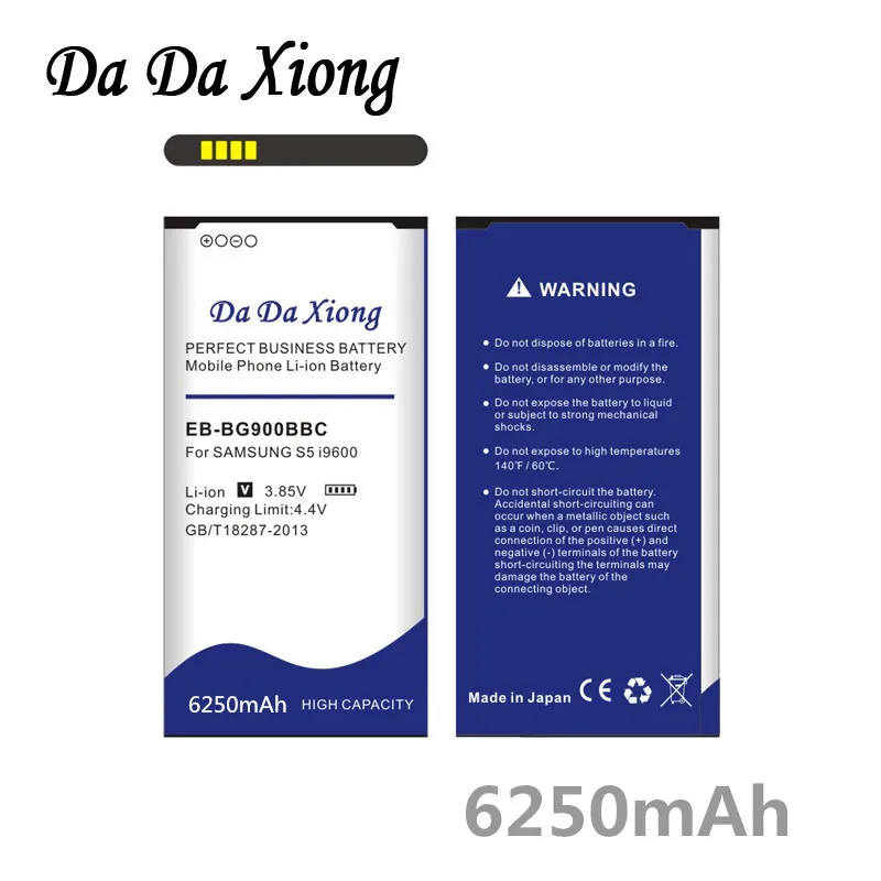 Da Xiong 6250mAh EB-BG900BBC литий-ионный аккумулятор для телефона samsung Galaxy S5 I9600 g910L/910 S/910 K/G9006V/G9008V/G9009D/G900