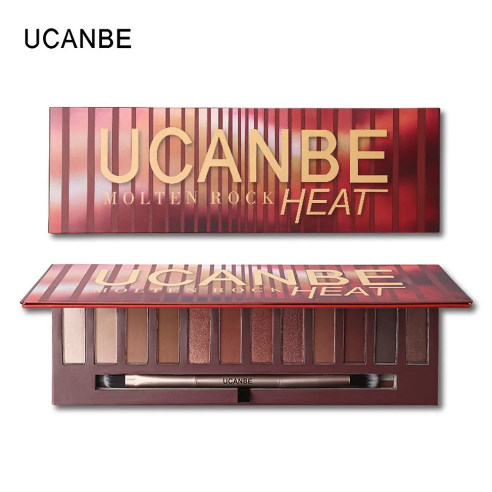 Палетка теней для век UCANBE Molten Rock Heat 12 цветов матовые мерцающие тени макияж