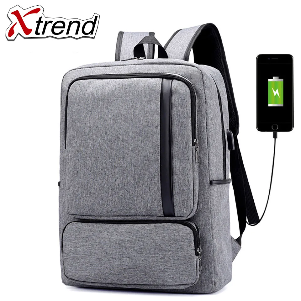 Xtrend бренд 15 6 дюймовый ноутбук Для мужчин рюкзак внешняя зарядка через usb сумка