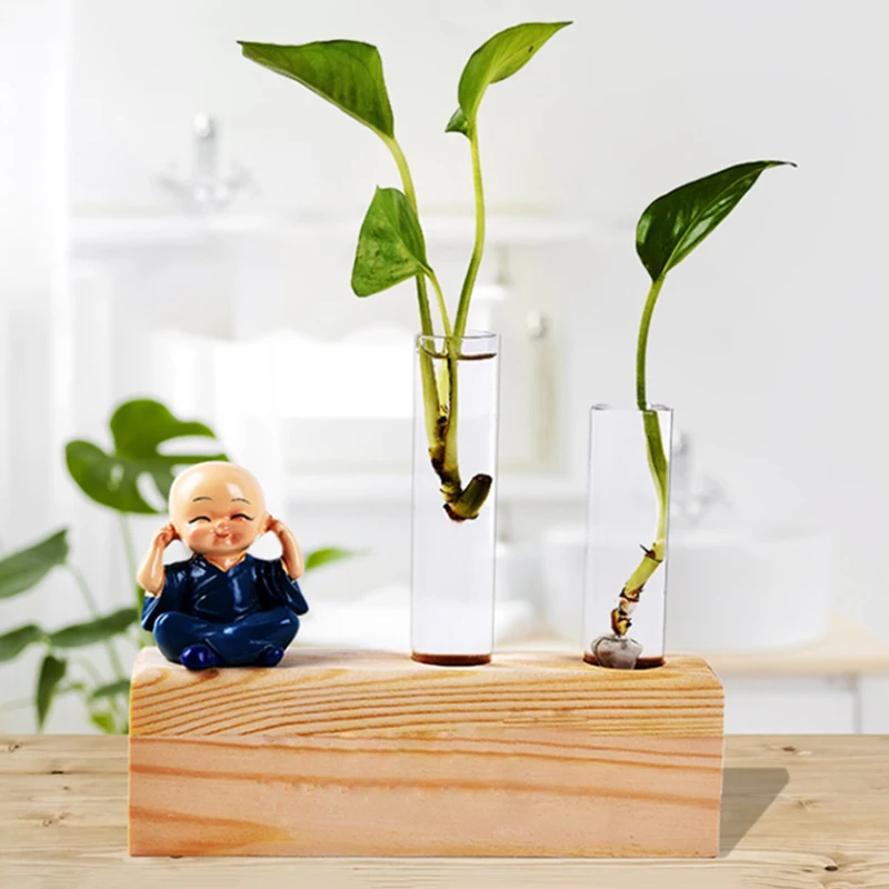 Тестовая трубка из хрустального стекла 2 шт. + ваза цветочные горшки с щеткой 1