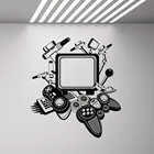 Винтажная Наклейка на стену компьютера, игровые Джойстики, крутой декор, Виниловая наклейка для мальчиков, спальни, украшения дома G188