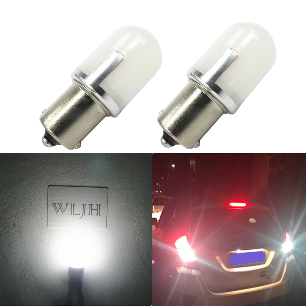 Белый WLJH 2x DC9V-30V светодиодный 1156 BA15S 1141 1073 Базовая замена лампы для RV Кемпер внедорожник MPV Субару Outback автомобиля поворота Стоп сигнал запасной светильник - Испускаемый цвет: Белый