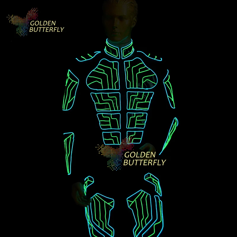 Светодиодная одежда светящаяся с подсветкой светящийся робот танцевальный свет