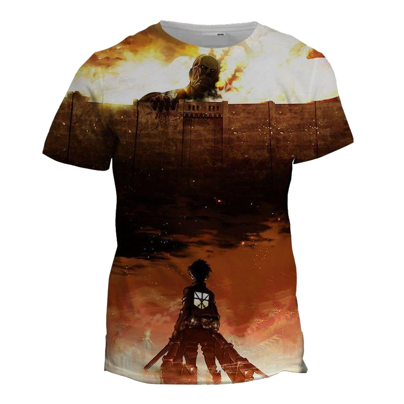 3 Футболка Attack on Titan мужские 3d футболки с аниме рисунком Мужская футболка уличная футболка Homme летний обычный тройник одежда для мальчиков топы - Цвет: 3