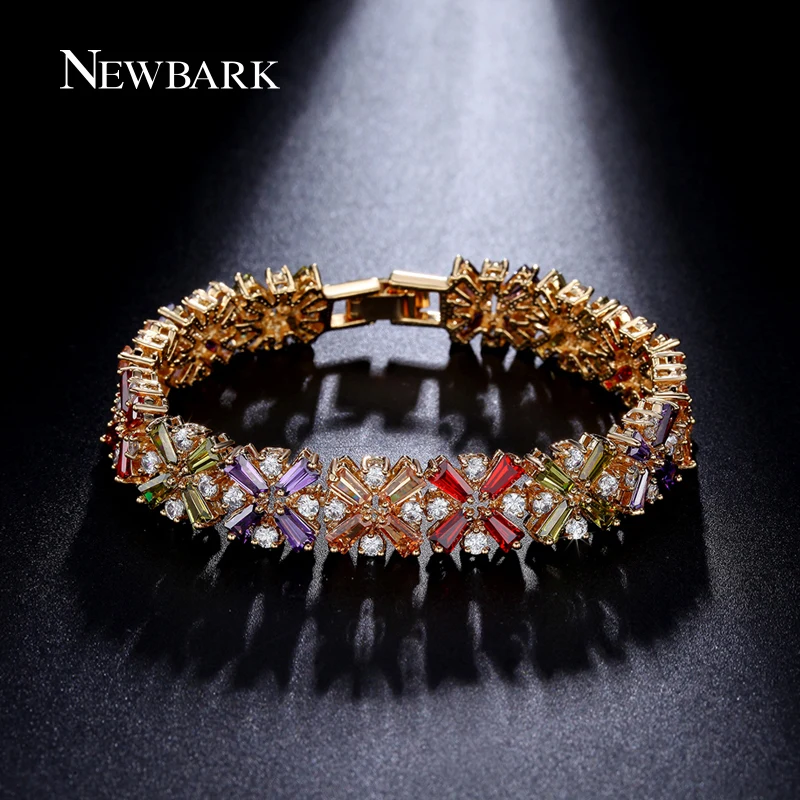 NEWBARK Charm Tennis Bracelets for Woman Pulseira Classic Wedding Jewelry Lady AAA+ Cubic Zirconia Snowflake Bracelet &amp Bangle |
