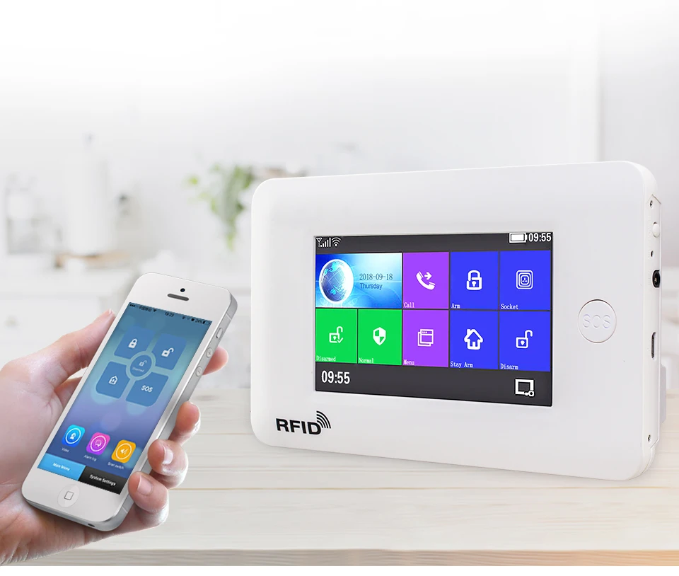 Yobang Security Wireless IP Camera WIFI DIY Smart Home Monitor Alarm System Smoke fire sensor detector APP Control | Безопасность и