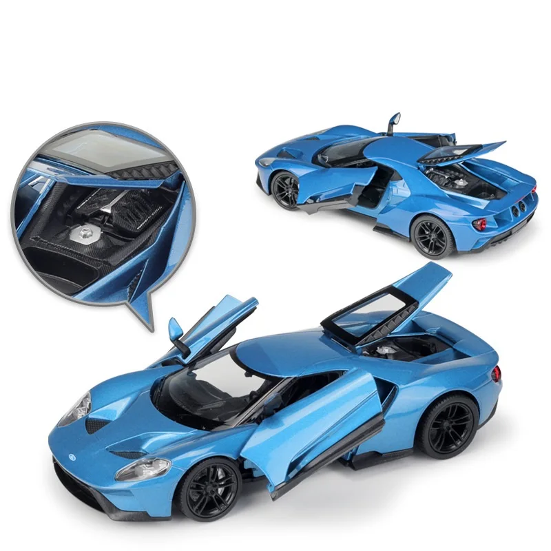 1:24 Welly Ford GT 2017 Синий/Красный литой под давлением модель автомобиля|Наземный