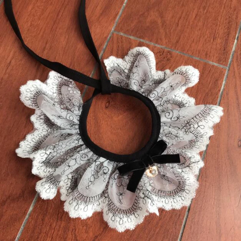 

Fashion Pets Dog Bib Collars for Puppy Cat Tie Handmade Necklace Lace Collars For Small Dogs Accessories Poodle