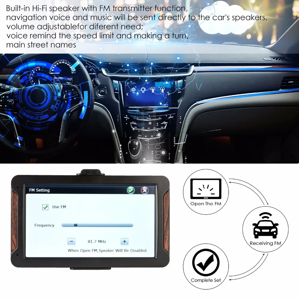 710 Ориана 7 дюймов HD Автомобильный GPS навигатор FM 8G 256MB или 128MB Последняя