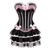 bustier lingerie corset lace up pink corsets for girls overbust plus size and princess dress tutu skirt corset victorian corset