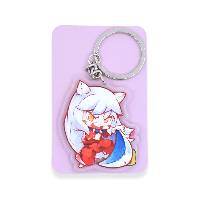 Брелок для ключей Inuyasha Chians Chibi Мультяшные брелоки двусторонний милый аниме