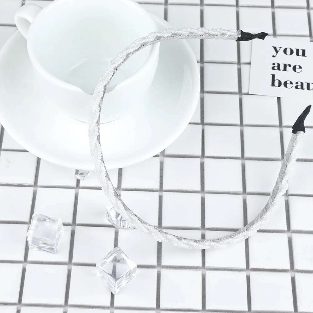 Женский винтажный ободок с бусинами 1 шт. повязка на голову цепочкой модный для