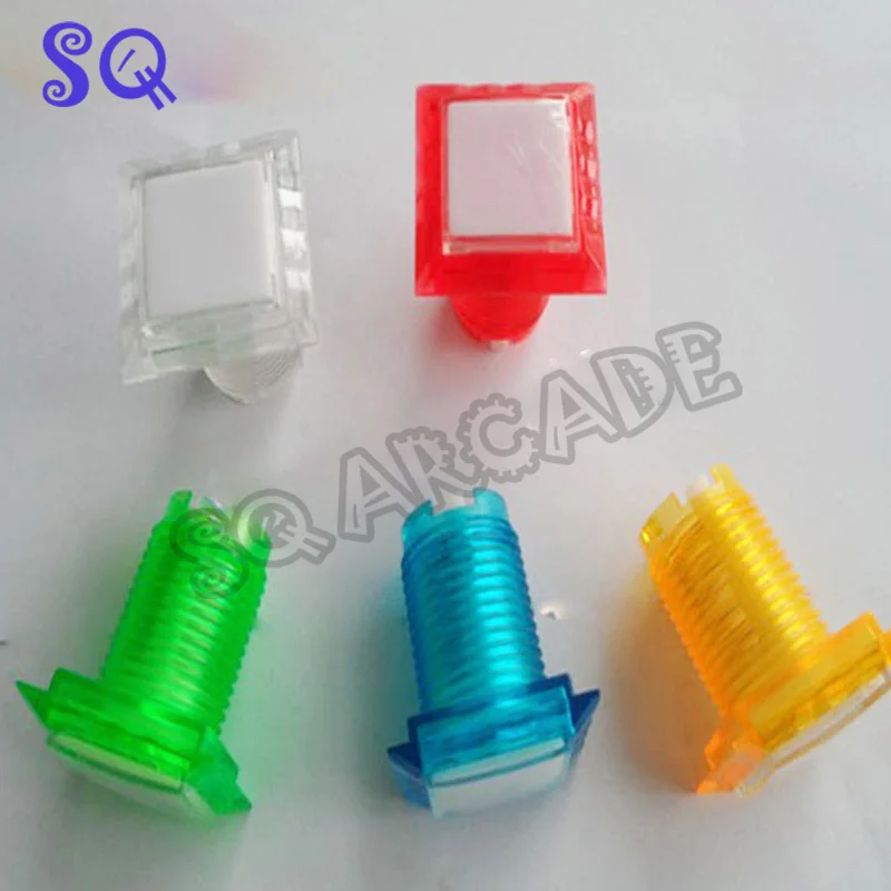 

20pcs 32mm square LED Light Illuminated Full Colors Push Button With Micro Switch Master Arcade DIY kits Parts JAMMA MAME