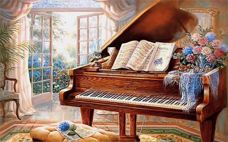 Настенные 3d обои на заказ нетканое украшение для окон с изображением фортепиано