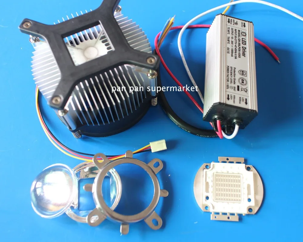 50W 50 Watt 410-415nm UV Ultra Violet High power LED +50w driver IP65 +heatsink KIT | Лампы и освещение