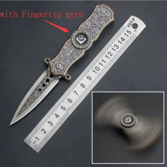 Folding Blade Knife hunting camp Pocket Survival EDC Tool knives with Finger Gyro knife outdoor stainless steel 2 colors | Инструменты