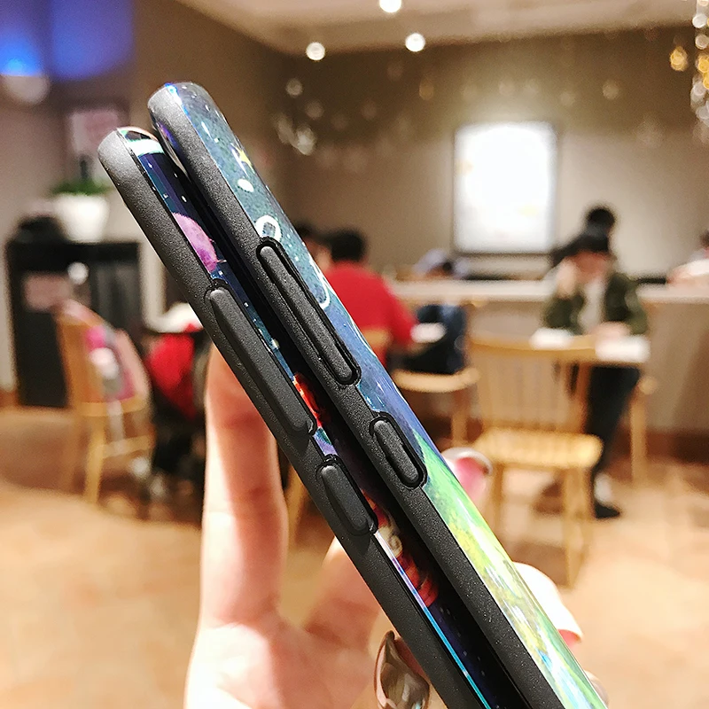Чехол-светильник синего цвета для телефона Xiaomi 6, 6, X, 8, 9, 9SE, глянцевый мягкий ТПУ чехол для Redmi Note 7, задняя крышка, fundas Capa