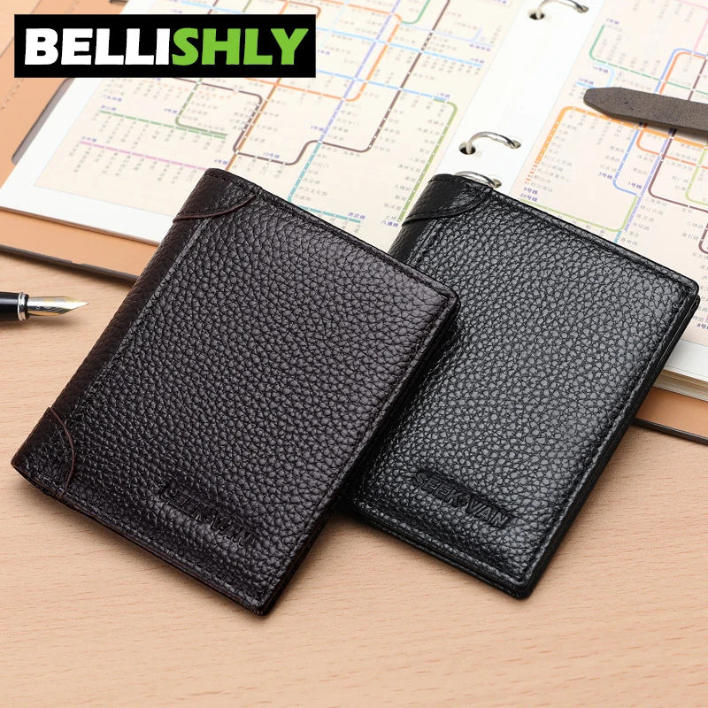Bellishly мужской тонкий короткий модный кошелек в полоску galuchat Винтажный шик notecase