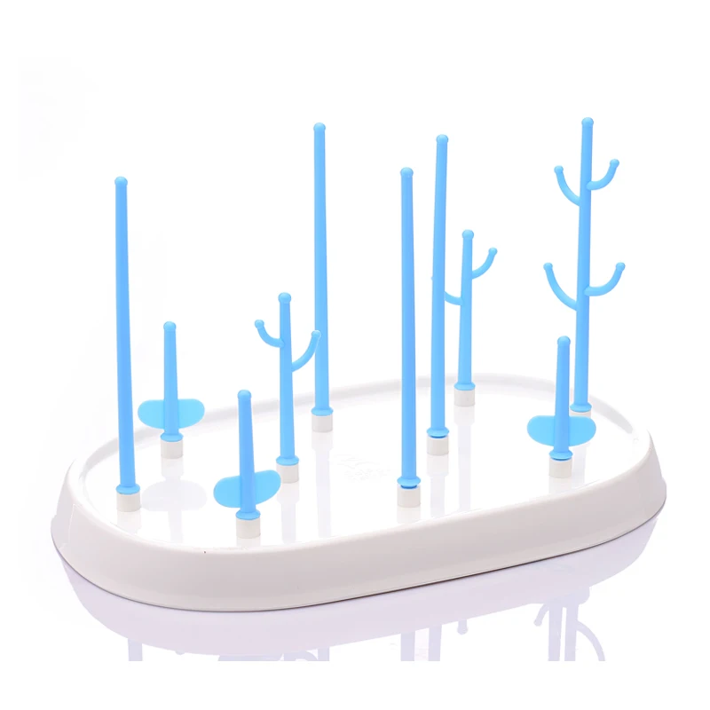 blue Baby Bottle Drying Rack Babies Dryer Drying Drainer Storage Dryer Rack Drying Bottle Rack For Babies Bottles For Cleaning - Цвет: blue