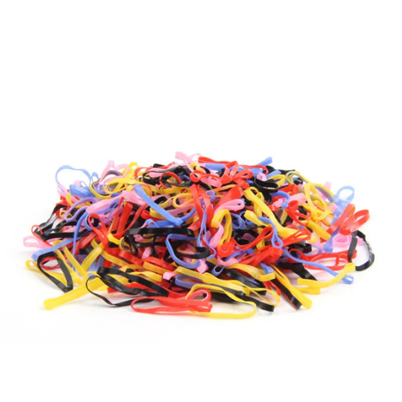 About 500PCS/lot Kids Children Girls Hair Holders Rubber Bands Elastics Tie Gum Braids Accessories Rainbow Color Rope | Детская одежда