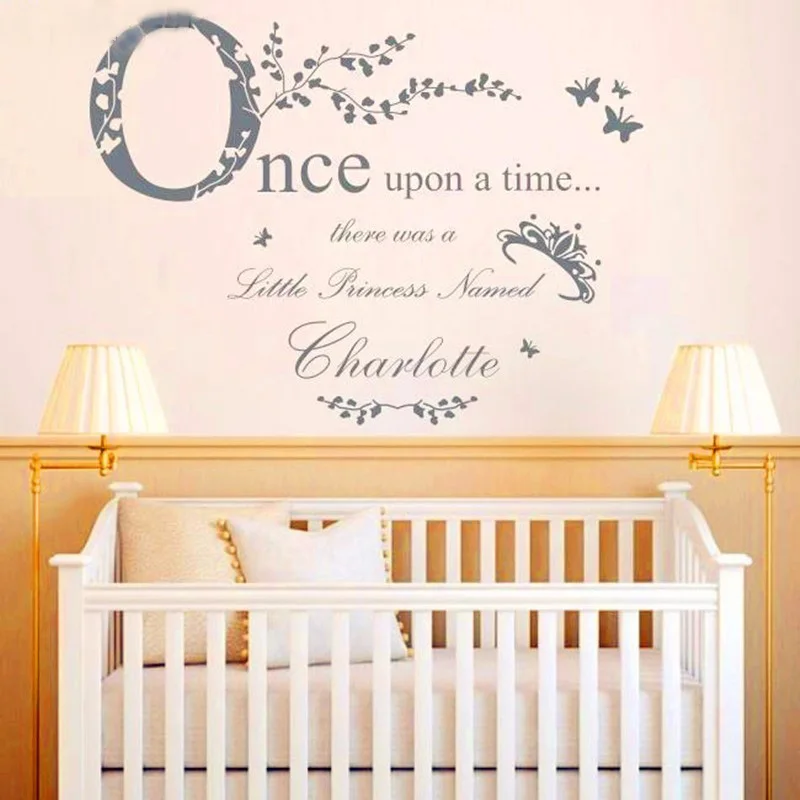 T07032 Quote and special wreath Vinyl Wall Stickers Home Decor Personalized Princess Name Decal Baby Bedroom Decoration Art | Дом и сад